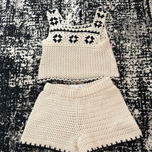 Zara Crochet Knit Top and Shorts Set Size 1.5/2 T